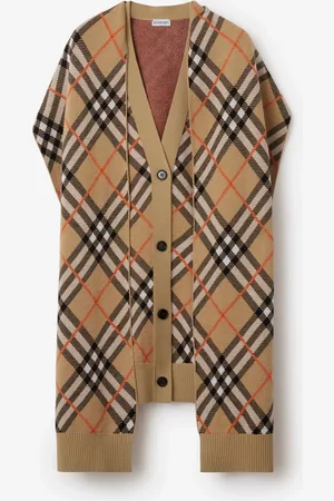 Burberry Check Wool Mohair Blend Cape