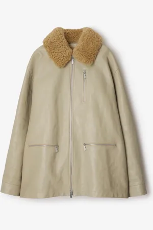 Burberry Short Leather Car Coat