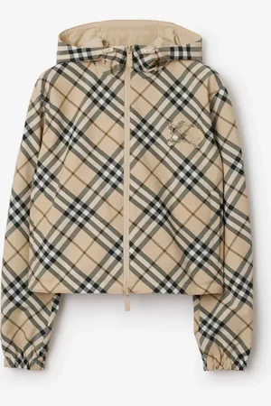 Burberry Cropped Reversible Check Hooded Jacket