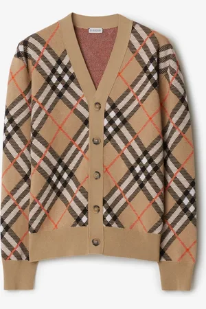 Burberry Check Wool Mohair Blend Cardigan