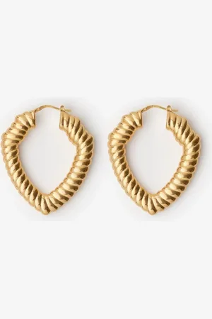 Burberry Large Shield Twisted Hoop Earrings​