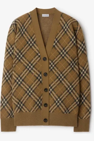 Burberry Check Wool Mohair Blend Cardigan
