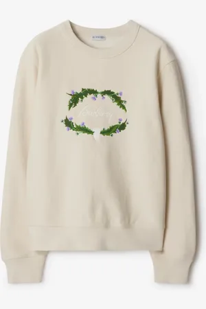 Burberry Thistle Logo Cotton Blend Sweatshirt