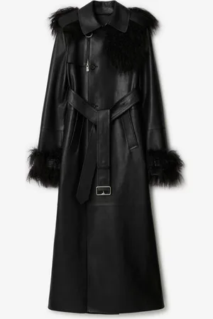 Burberry Long Leather Trench Coat