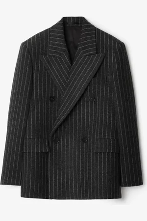 Burberry Pinstriped Wool Tailored Jacket