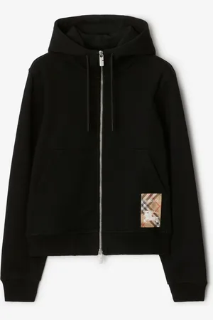 Burberry Check Label Cotton Zip Hoodie