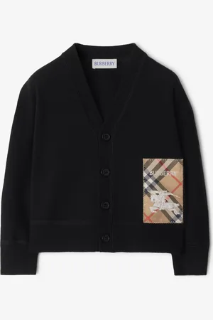 Burberry Childrens Check Label Wool Cardigan