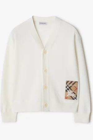 Burberry Childrens Check Label Wool Cardigan