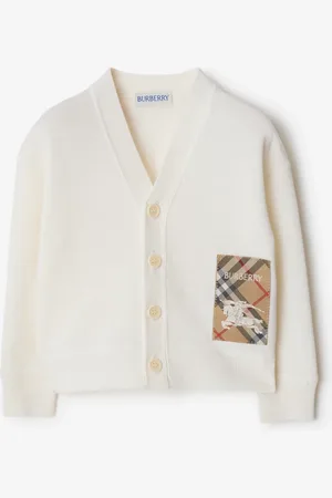 Burberry Childrens Check Label Wool Cardigan