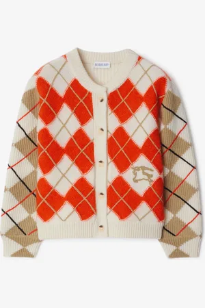 Burberry Childrens Argyle Wool Cardigan