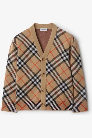 Burberry Childrens Check Wool Cardigan
