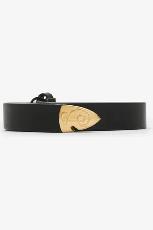 Burberry Thin Leather B Shield End Belt