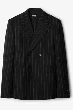 Burberry Pinstriped Wool Tailored Jacket