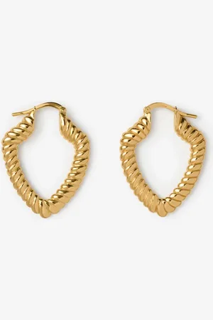 Burberry Small Shield Twisted Hoop Earrings​