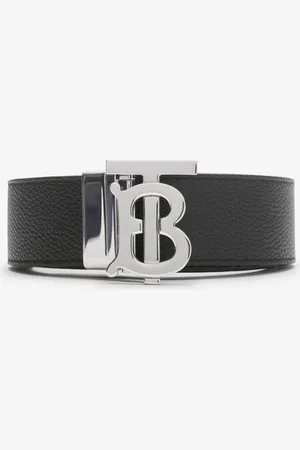 Burberry Reversible Leather TB Belt, Black