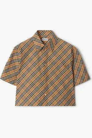 Burberry Cropped Check Cotton Shirt