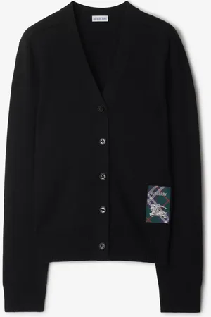 Burberry Check Label Wool Cardigan