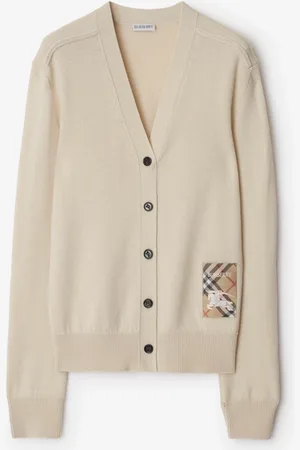 Burberry Check Label Wool Cardigan