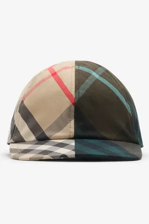 Burberry Childrens Contrast Check Cotton Baseball Cap