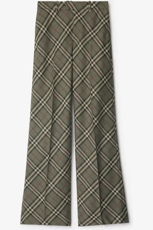 Burberry Check Wool Tailored Trousers