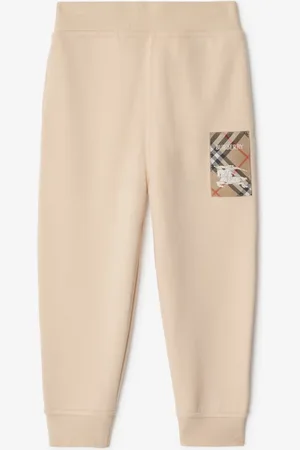 Burberry Childrens Check Label Cotton Jogging Pants