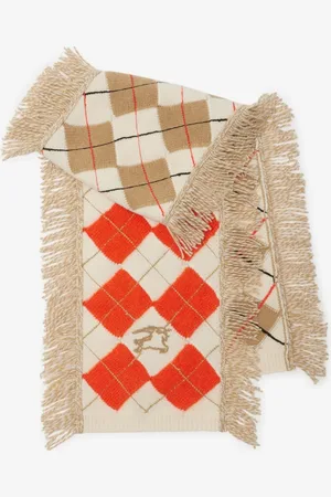 Burberry Childrens Argyle Wool Mohair Blend Scarf