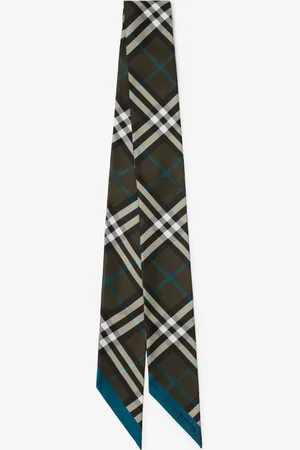 Burberry Skinny Contrast Check Silk Scarf