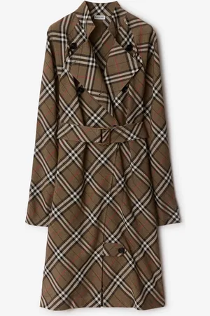 Burberry Check Silk Blend Trench Dress