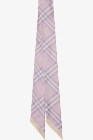 Burberry Skinny Contrast Check Silk Scarf