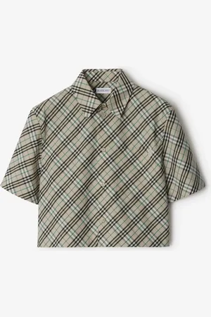 Burberry Cropped Check Cotton Shirt