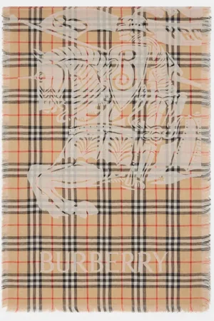 Burberry Wide EKD Check Wool Scarf