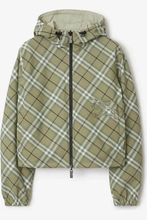Burberry Cropped Reversible Check Hooded Jacket