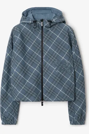 Burberry Cropped Reversible Check Hooded Jacket