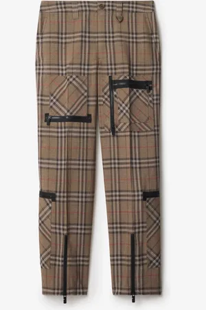 Burberry Check Silk Blend Cargo Trousers