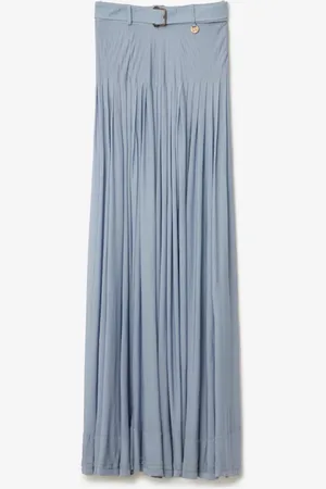 Burberry Pleated Crepe Jersey Maxi Skirt