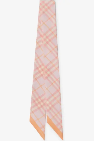 Burberry Skinny Contrast Check Silk Scarf