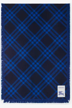 Burberry Wide Check Wool Silk Scarf