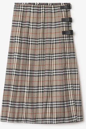 Burberry Check Wool Midi Kilt