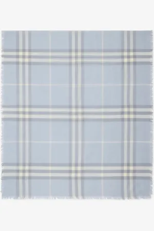 Burberry Wide Check Wool Scarf