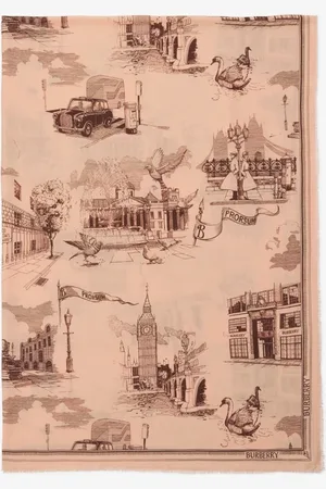 Burberry London Landmarks Wool Silk Scarf