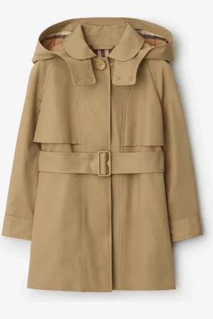 Burberry Childrens Cotton Hooded Trench Coat