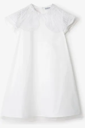 Burberry Childrens Tulle Collar Cotton Dress