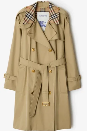 Burberry Midlength Check Collar Castleford Trench Coat