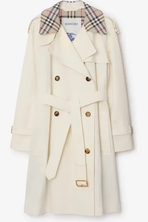 Burberry Midlength Check Collar Castleford Trench Coat