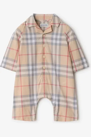 Burberry Childrens Check Cotton Jumpsuit