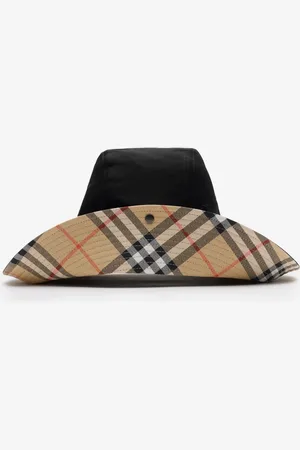 Burberry Check Brim Gabardine Hat