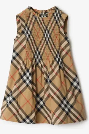 Burberry Childrens Check Cotton Poplin Dress