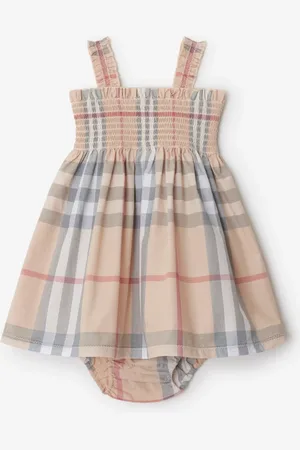 Burberry Childrens Check Cotton Dress with Bloomers