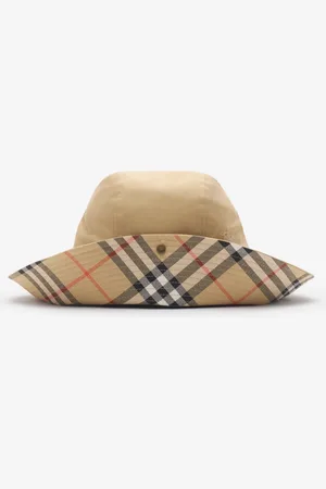 Burberry Check Brim Gabardine Hat