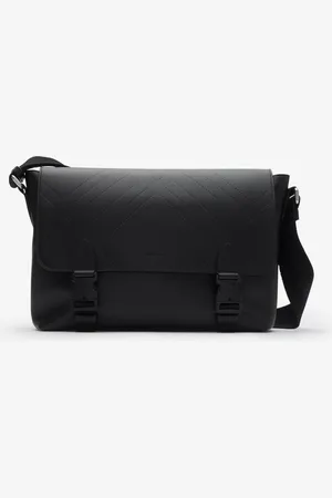 Burberry Embossed Check Buckled Messenger Bag​